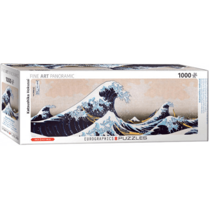 1000P Hokusai - La grande vague de Kawanaga (panoramique)