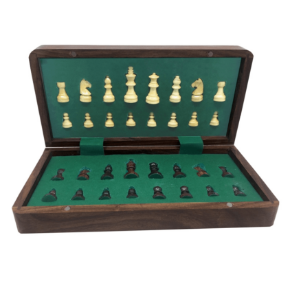 Jeu d'échecs en bois magnétique - 18cm – Image 2