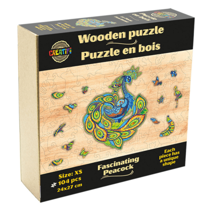 Le Paon Fascinant Puzzle en bois Carton