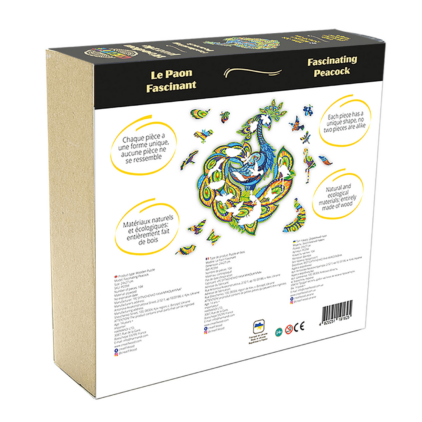 Le Paon Fascinant Puzzle en bois Carton – Image 2
