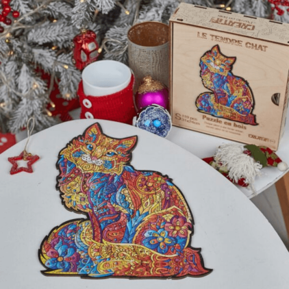 Puzzle en bois Le Tendre Chat – Image 2