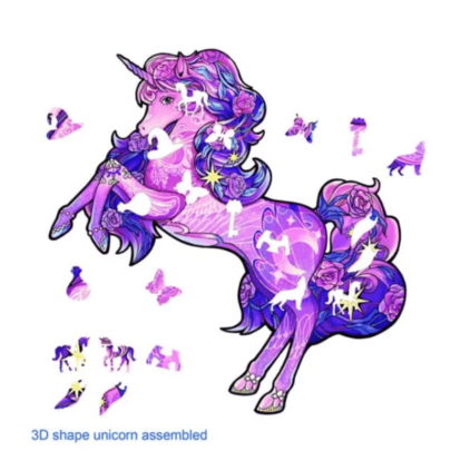 Rainbow wooden puzzle Licorne 110 pcs – Image 2