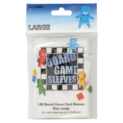 100 Board Game Sleeves : Clear Large 59x92mm