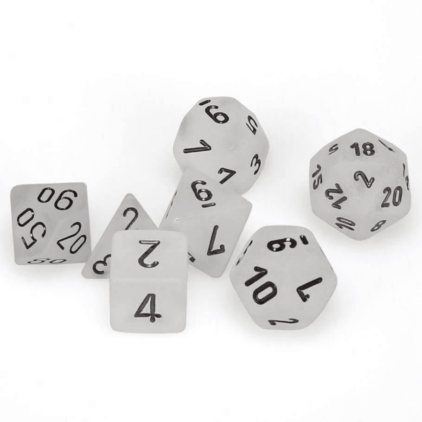 Set de 7 dés Frosted - Clair/Noir