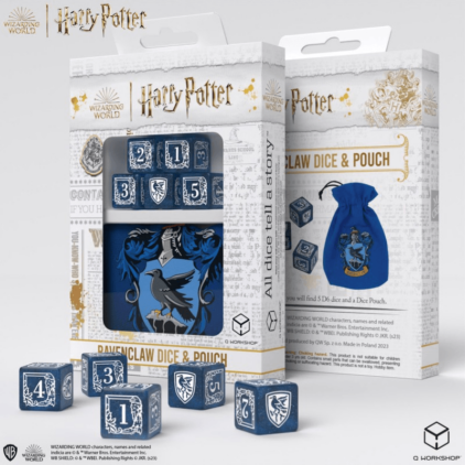 SET DE D6 + SAC À DÉS HARRY POTTER SERDAIGLE