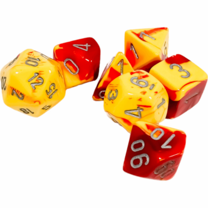 Set de 7 dés Gemini Red-Yellow/Silver – Image 2