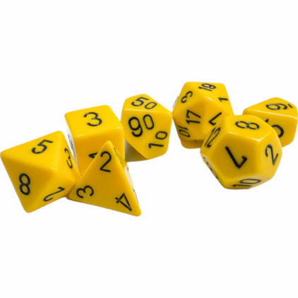 Set de 7 dés - OPAQUE - Jaune/Noir – Image 2