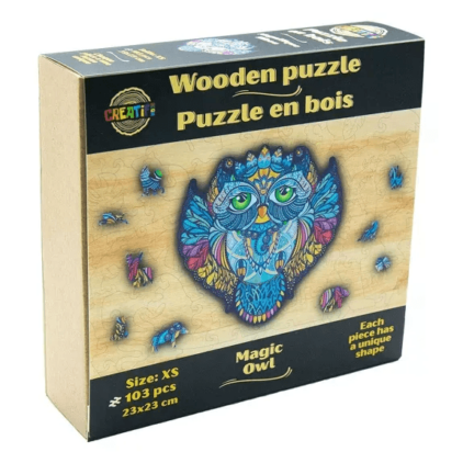 Magnifique Hibou Puzzle en bois Carton