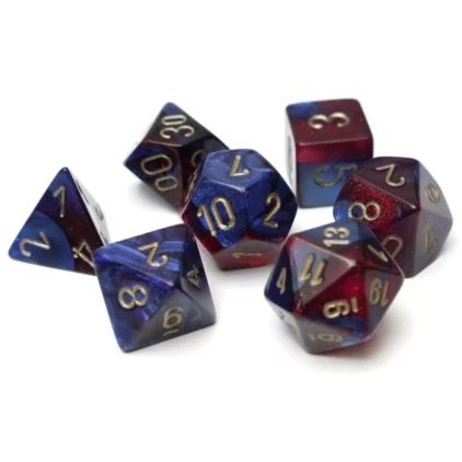 Set de 7 dés Gemini Blue-Red/Gold