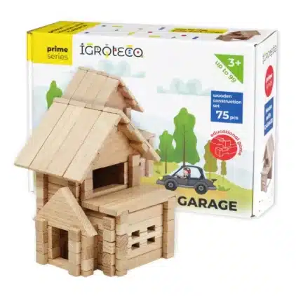 Jeu de construction en bois Maison avec garage 75 pièces