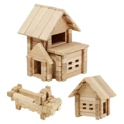 Jeu de construction en bois Maison avec garage 75 pièces – Image 2