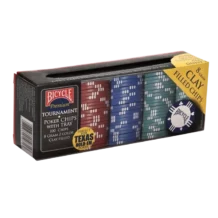 Bicycle - Set de 100 Jetons de Poker Tournament Clay Filled