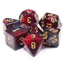 Lot de 7 Dés multiformat en boîte – Rose nacré