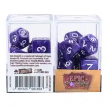 Lot de 7 Dés multiformat en boîte – Violet nacré