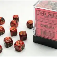 Set de 36 dés 6- Gemini - Rouge-Sarcelle/Or