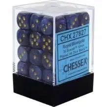 Set de 36 dés 6- Scarb Royal Blue/Gold