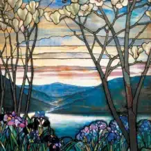 1000P Tiffany - Magnolias et Iris
